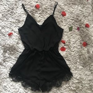 Lace Trimmed Romper
